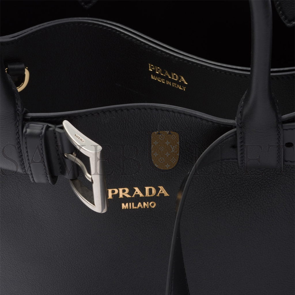 PRADA BUCKLE LARGE LEATHER HANDBAG WITH BELT 1BA416 (37*27*14cm)