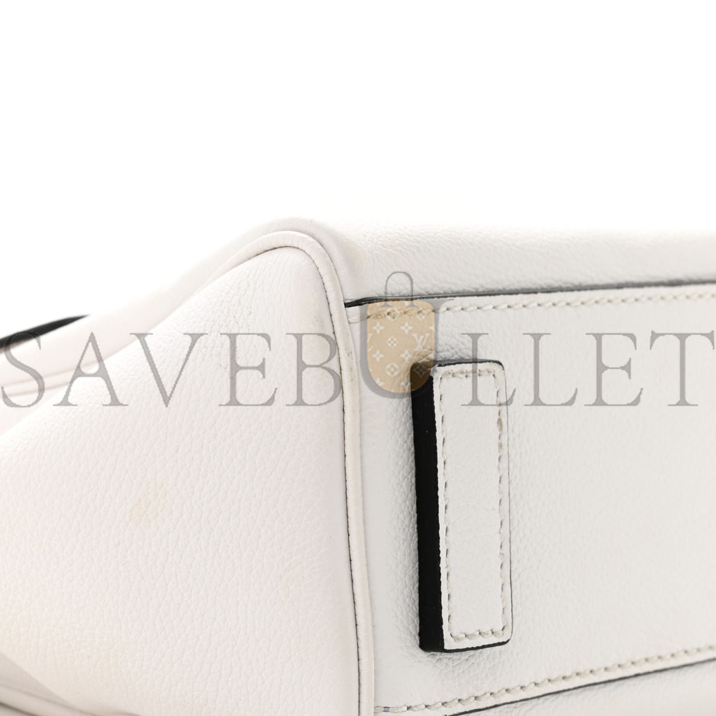 VERSACE CALFSKIN SMALL LA MEDUSA TOP HANDLE HANDBAG OPTICAL WHITE (20*18*10cm)