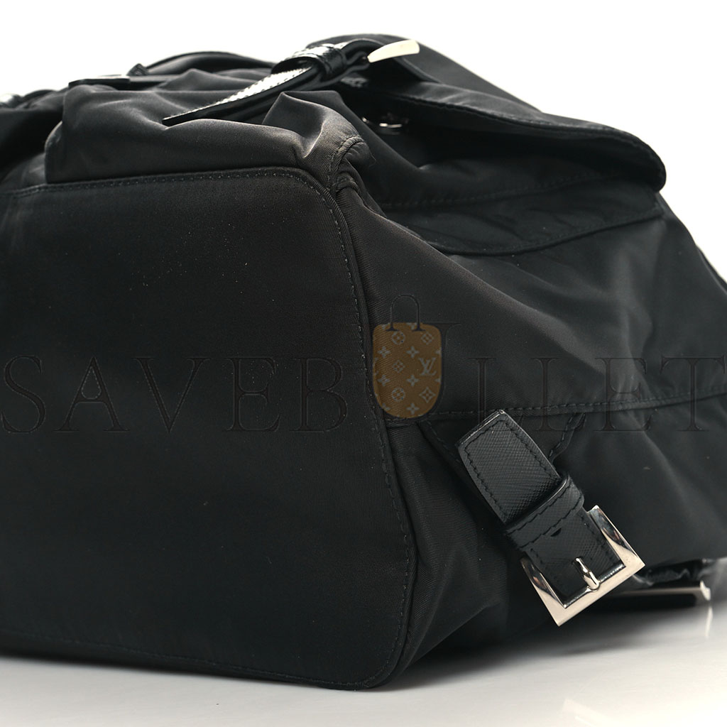 PRADA RE-NYLON TESSUTO SAFFIANO MEDIUM BACKPACK BLACK (29*28*15cm)