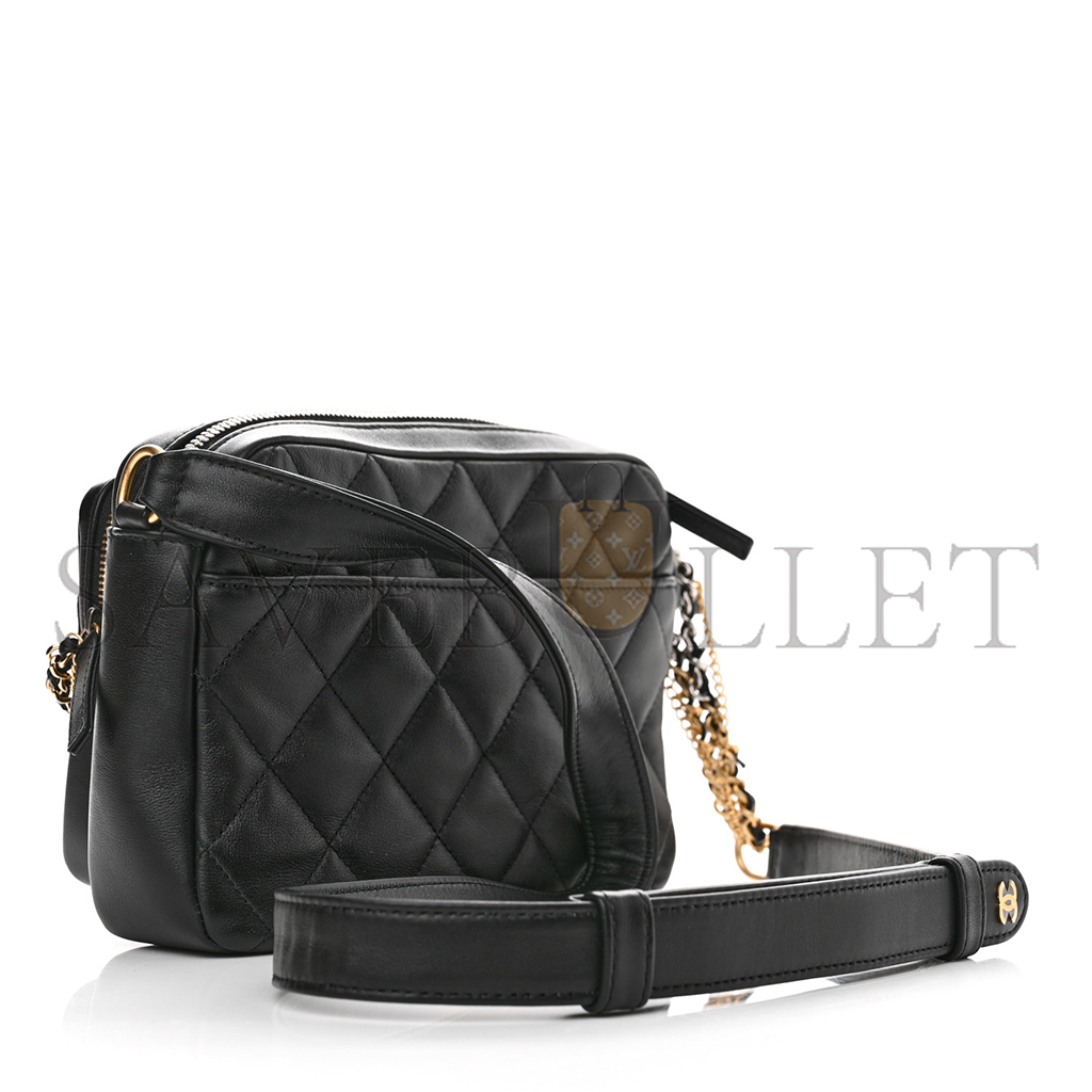 CHANEL MASTER CALFSKIN QUILTED SMALL CAMERA CASE BLACK AS2923 (20.5*14.5*9cm)