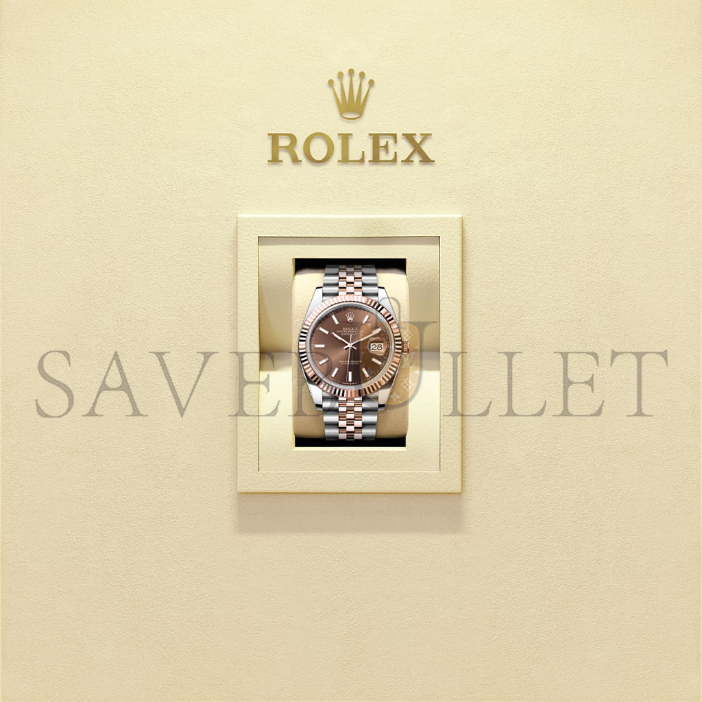 ROLEX DATEJUST 41 OYSTER, 41 MM, OYSTERSTEEL AND EVEROSE GOLD WATCH 126331-0002