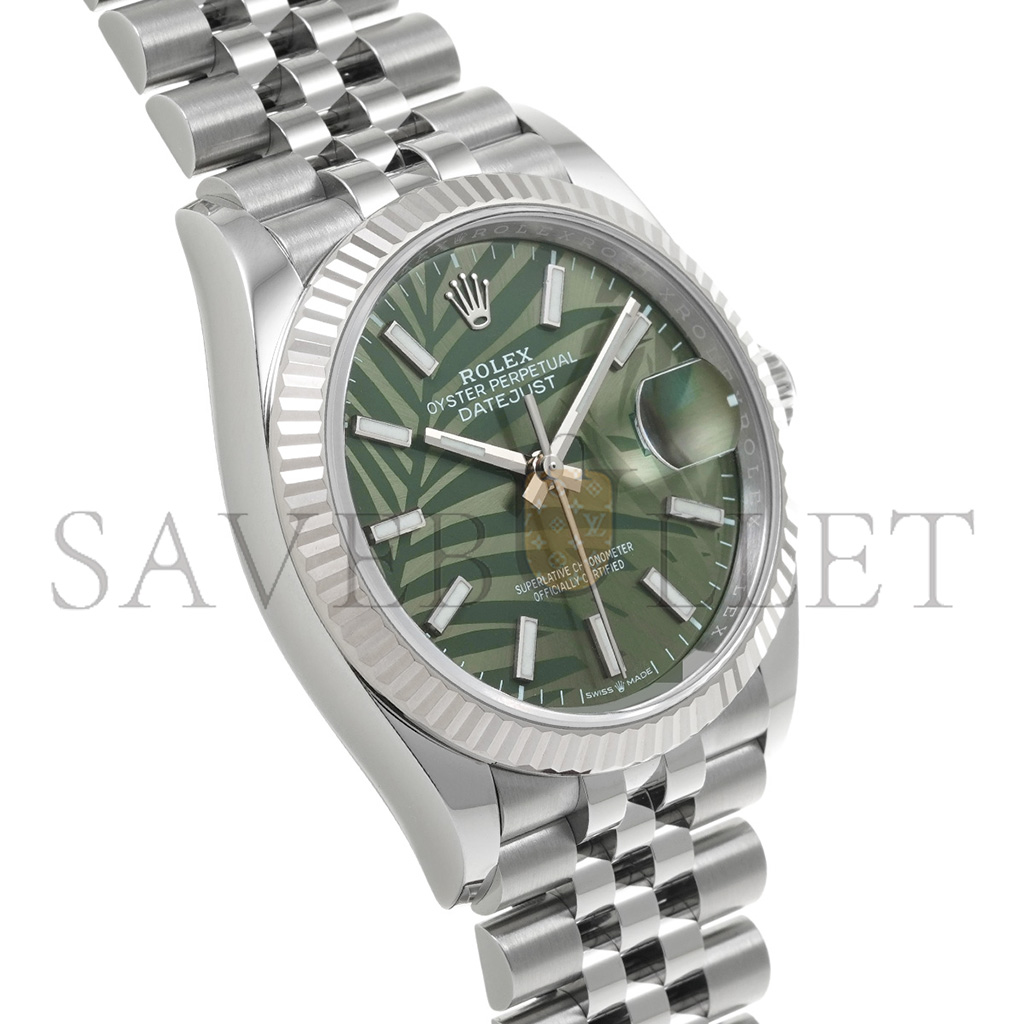 ROLEX DATEJUST OLIVE GREEN PALM THEME 41MM WATCH 126234-0047