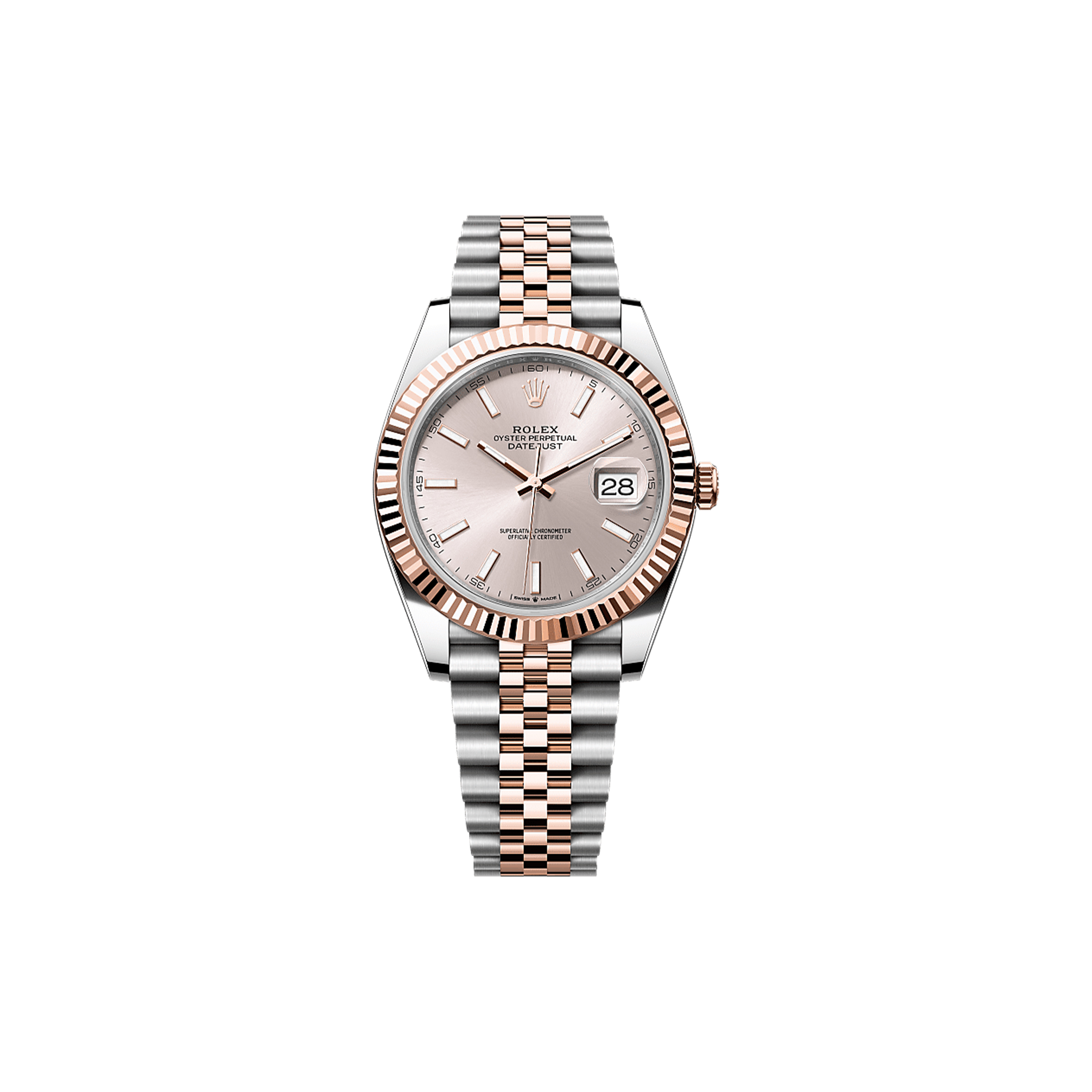 ROLEX DATEJUST 41 OYSTER, 41 MM, OYSTERSTEEL AND EVEROSE GOLD WATCH 126331-0010