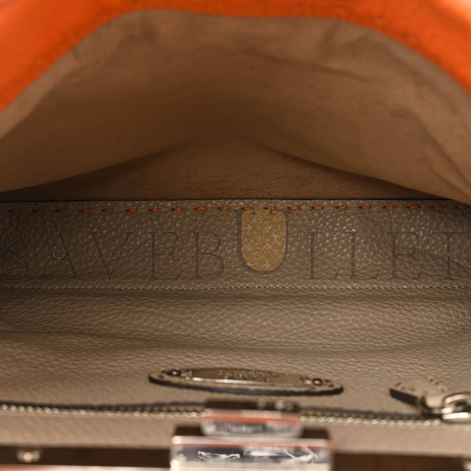 FENDI CUOIO ROMANO SELLERIA BI-COLOR MEDIUM PEEKABOO ICONIC SATCHEL ORANGE STONE (34*26*13cm)