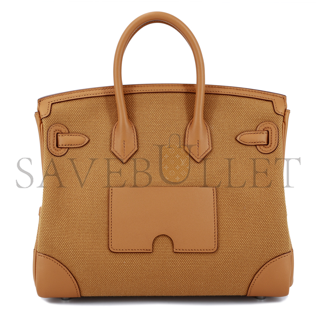 HERMES MASTER BIRKIN 25 2S SESAME SWIFT LEATHER AND CANVAS TOTE 8024740062 (25*20*13cm)