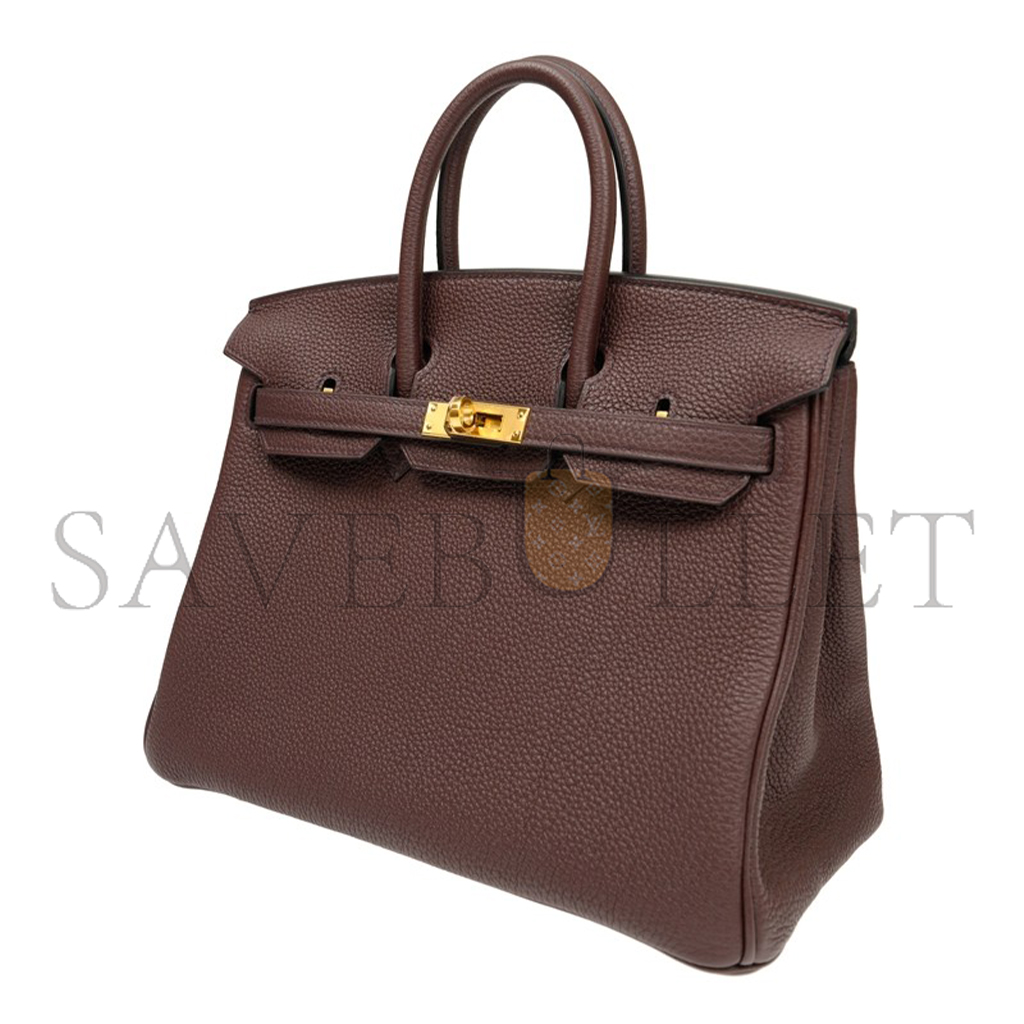 HERMES BIRKIN 25 CHOCOLATE BAG BK250GTGGP (25*20*13cm)