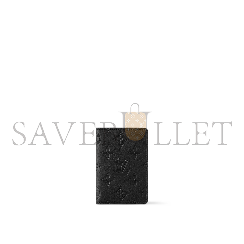 LOUIS VUITTON MONOGRAM SHADOW CALFSKIN POCKET ORGANIZER M62899 (11*7.5*1 cm)