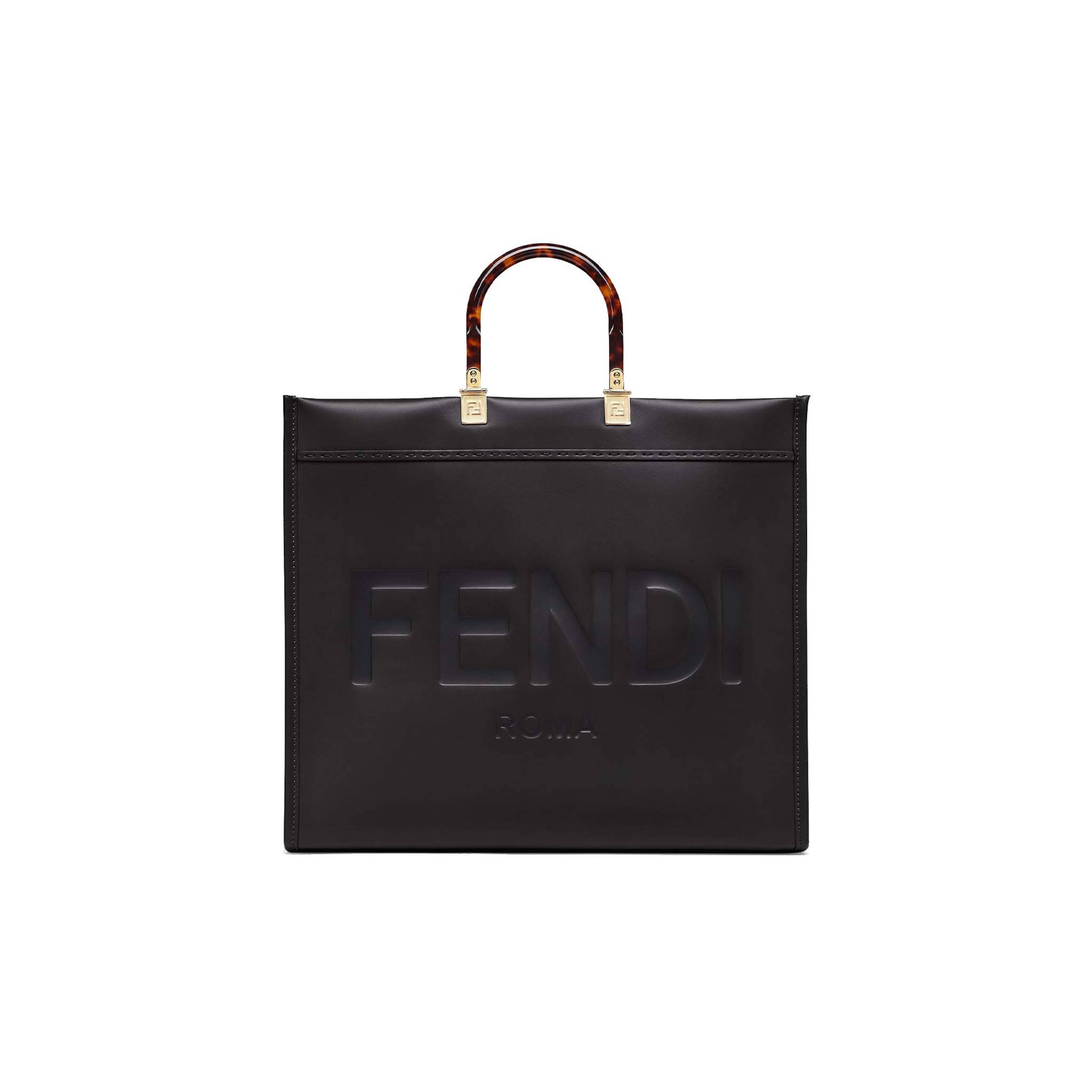 FENDI LARGE FENDI SUNSHINE - BLACK LEATHER SHOPPER 8BH372ABVLF0KUR (40.5*35*21.5cm)