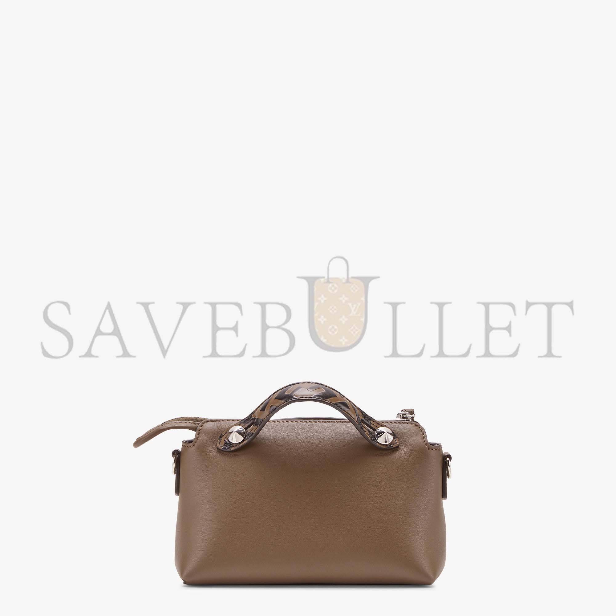 FENDI BY THE WAY MINI - SMALL BROWN LEATHER BOSTON BAG 8BL145A6COF0H3C (21*12.5*9.5cm)