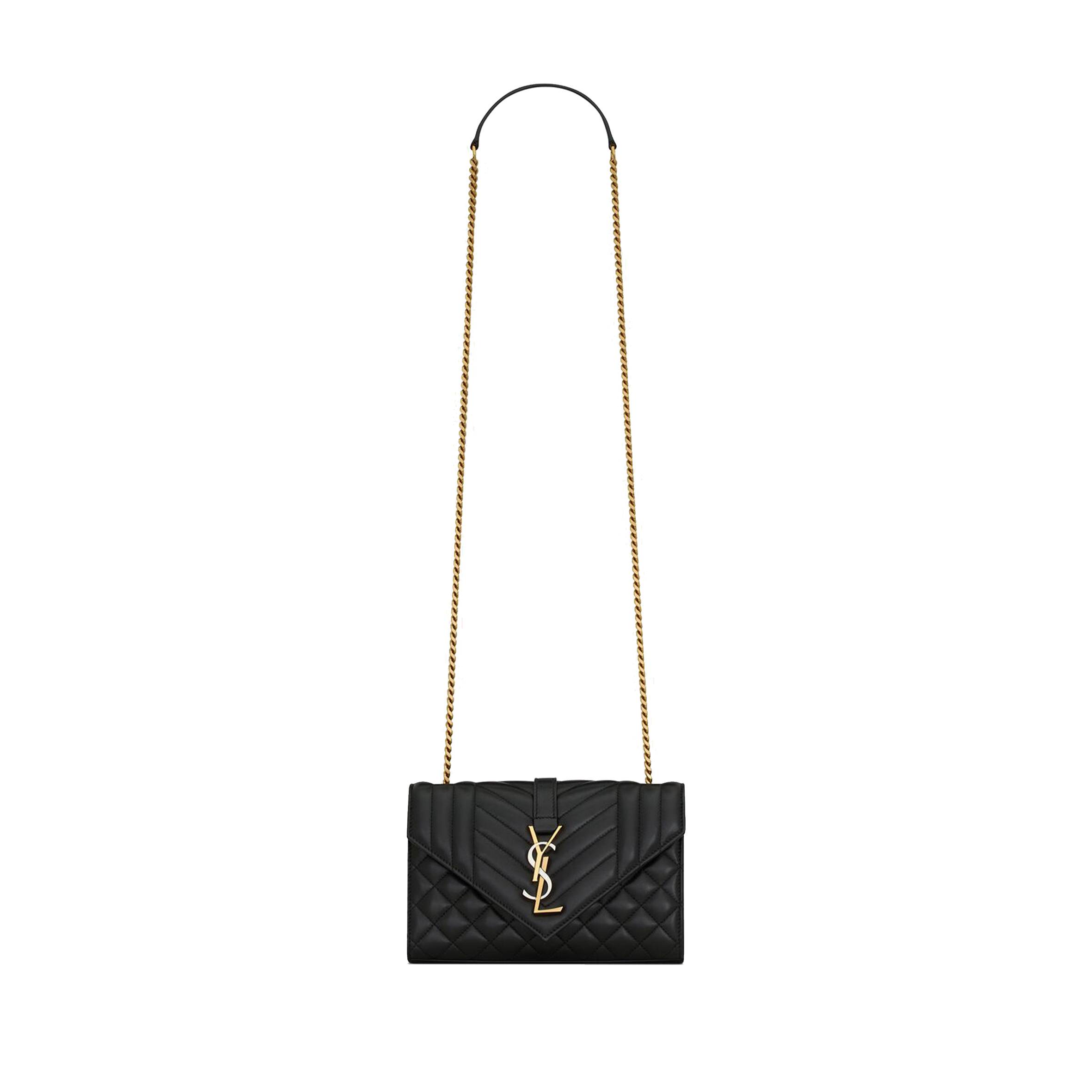 YSL SMALL ENVELOPE IN MIX MATELASS&EACUTE; LEATHER 600195AABZO1025 (21*13*6cm)