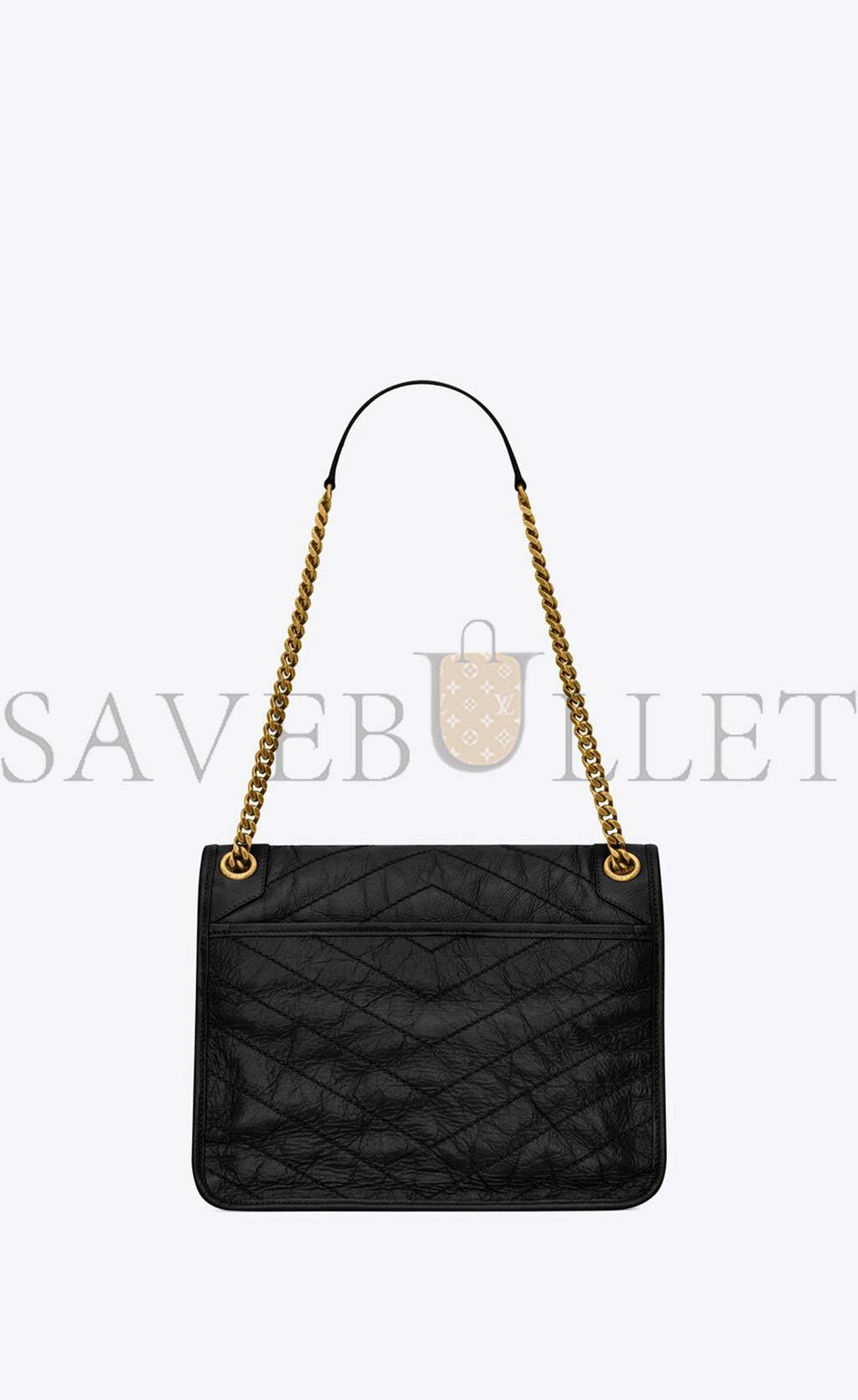 YSL NIKI MEDIUM CHAIN BAG IN CRINKLED VINTAGE LEATHER 6331580EN071000 (28*20*8.5cm)